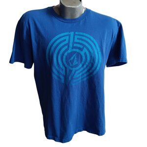 Mens Volcom T-shirt Large Shifter Logo Short Sleeve Crewneck T-Shirt Blue L